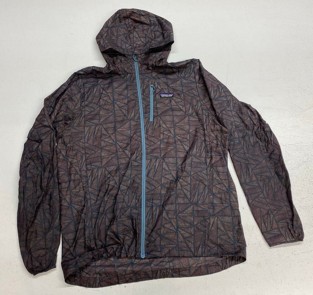 Men Patagonia Houdini geometric graphic lightweight packable windbreaker jacket